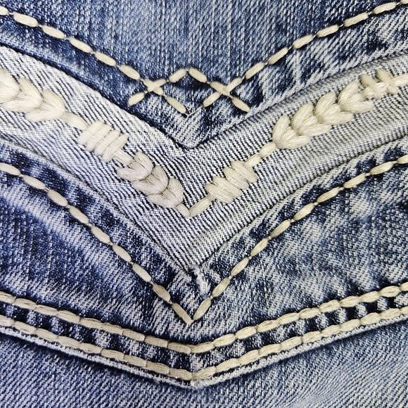 Stetson 1312 Modern Straight Leg Jean Mens 38x29 Blue Western Cowboy Embroidered - Picture 8 of 16